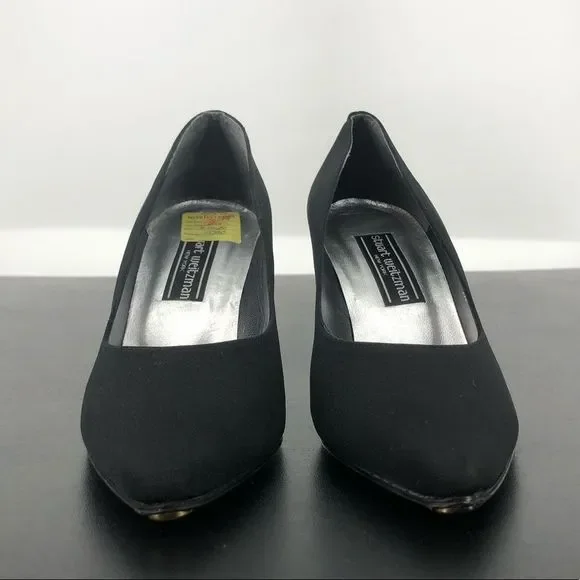 Stuart Weitzman Black Crystal Metal High Heels Pumps with Box